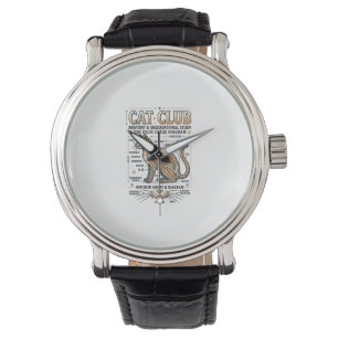 Cat Club Cat Anatomy Scientific Diagram Vintage Ve Watch