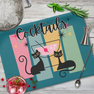 Cat Cocktails Kitchen and Bar Towel