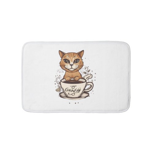 Cat Coffee  1 Bath Mat