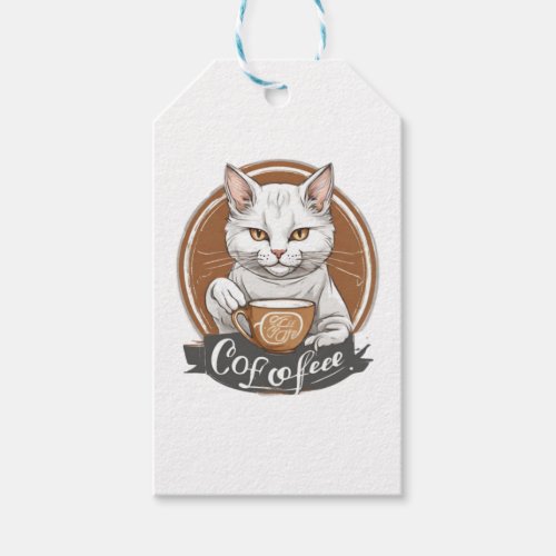 Cat Coffee  6 Gift Tags