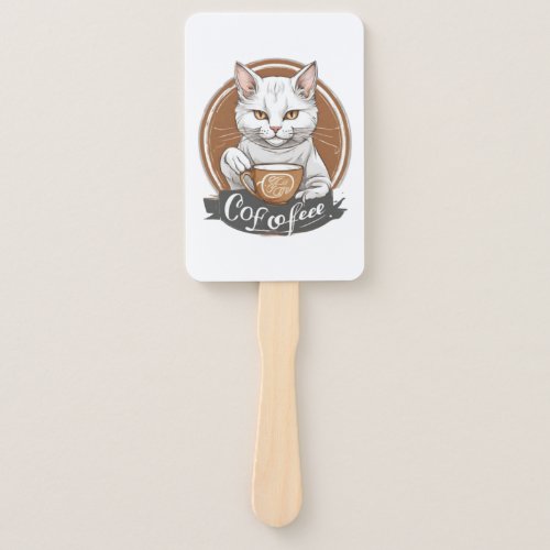 Cat Coffee  6 Hand Fan