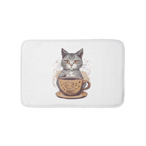 Cat Coffee   Bath Mat