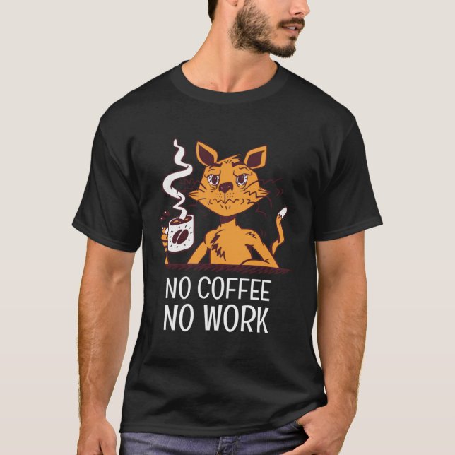 Cat Coffee  Coffee Bean Men Women T-Shirt (Front)