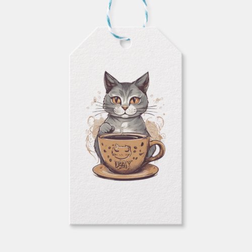 Cat Coffee   Gift Tags