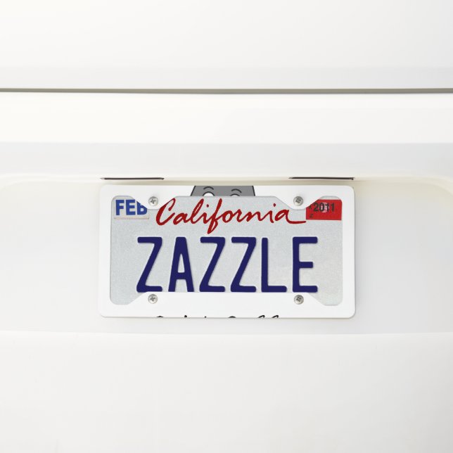 Cat & coffee license plate frame (On Car)