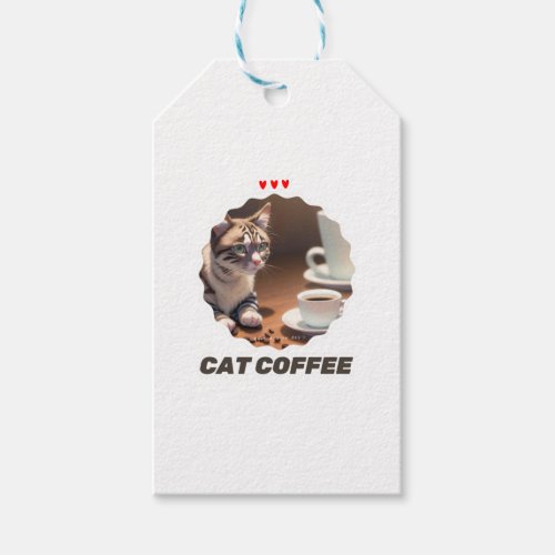 Cat Coffee Lover 5 Gift Tags