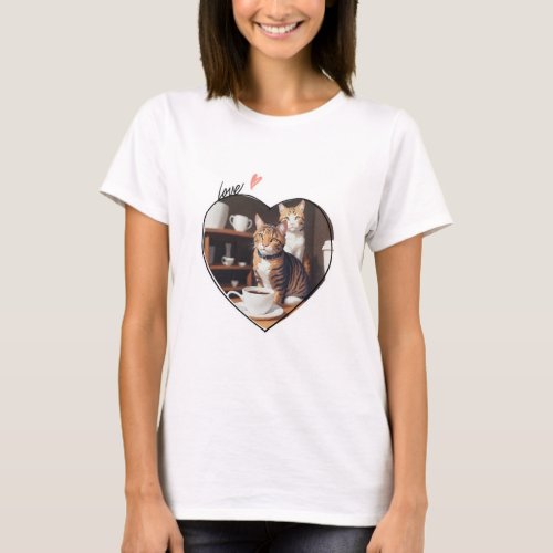 Cat Coffee Lover T_Shirt