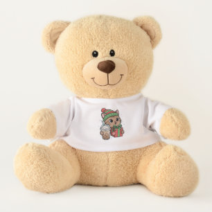 Cat & Coffee Lover Teddy Bear