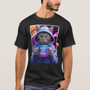 Cat Coffee Tee: Nope Not Today - Catitude Meme T-Shirt