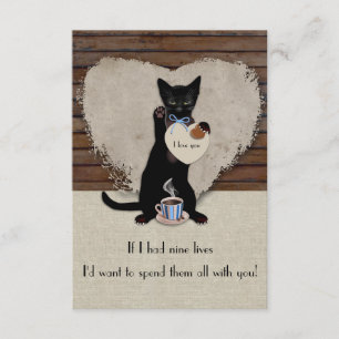 Cat Coffee Valentine Card