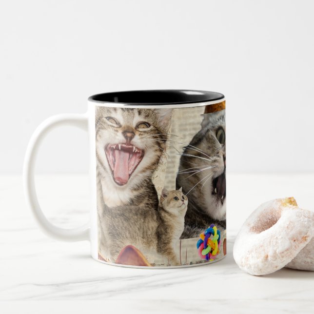 Cat Collage Coffee Mug (With Donut)