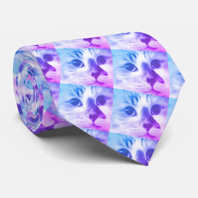 Cat Collage Neck Tie (Rolled)