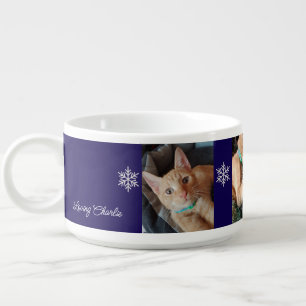 Cat Collage Photo Name ,Customize, Chili Bowl