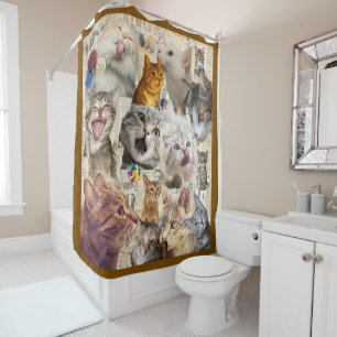 Cat Collage Shower Curtain