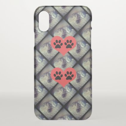 Cat Collage with Paw Prints by Shirley Taylor iPhone X Case