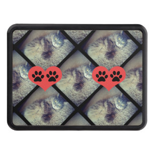 Cat Collage with PawPrints by Shirley Taylor Trailer Hitch Cover