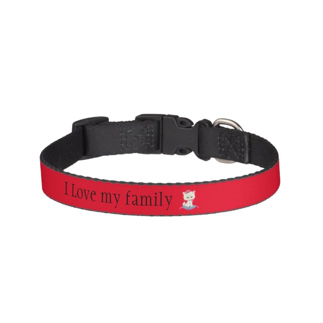 CAT COLLAR ART STYLE DESIGN I LOVE MY FAMILY (Front)
