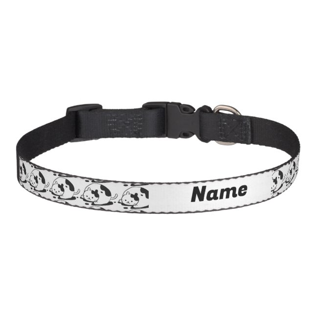 cat collar pet custom name black (Front)