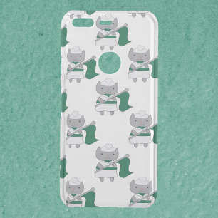 Cat Color Guard Pattern Green and White Uncommon Google Pixel Case