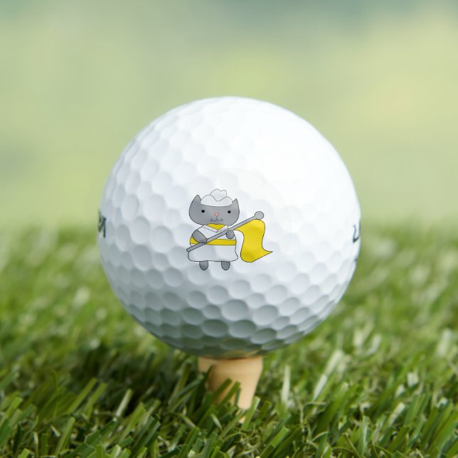 Cat Color Guard Yellow White Golf Balls (Insitu Tee)