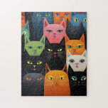 CAT COLORFUL CATS ART JIGSAW PUZZLE