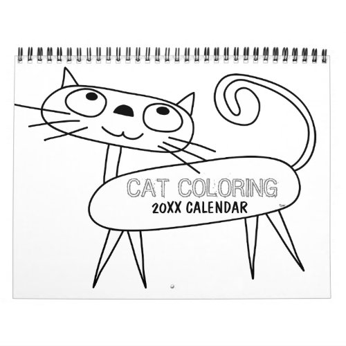 Cat Coloring Calendar