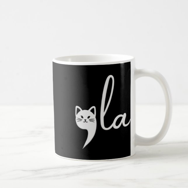 Cat Comma-la Kamala Harris President 2024  Coffee Mug (Right)