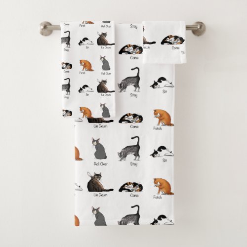 Cat Commands Bath Towel Set