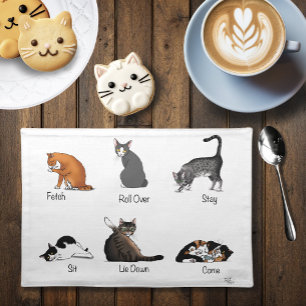Cat Commands Cloth Placemat