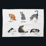 Cat Commands Hand Towel<br><div class="desc">There are 6 different dog commands. Of course the cats are ignoring them!</div>
