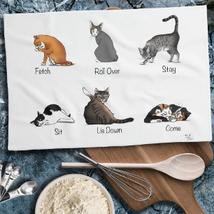 Cat Commands Kitchen Towel