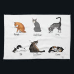 Cat Commands Kitchen Towel<br><div class="desc">There are 6 different dog commands. Of course the cats are ignoring them!</div>