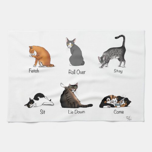 Cat Commands Kitchen Towel