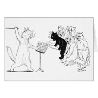 Cat Conducting Chorus Vintage Louis Wain