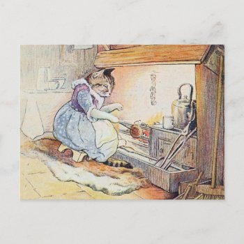 Cat Cooking By The Fire Recipe Card by kidslife at Zazzle