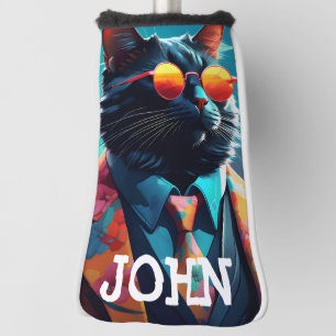 CAT COOL FUNNY GOLF HEAD COVER PERSONALIZED