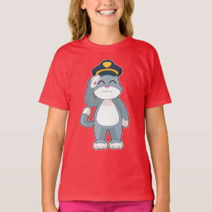 Cat Cop Police hat Police T-Shirt
