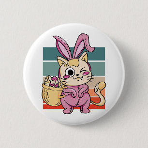 Cat Cosplayer Easter Bunny Costume Egg Basket Button