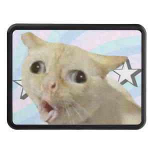 Cat Coughing Meme Trailer Hitch Cover - Car Traile
