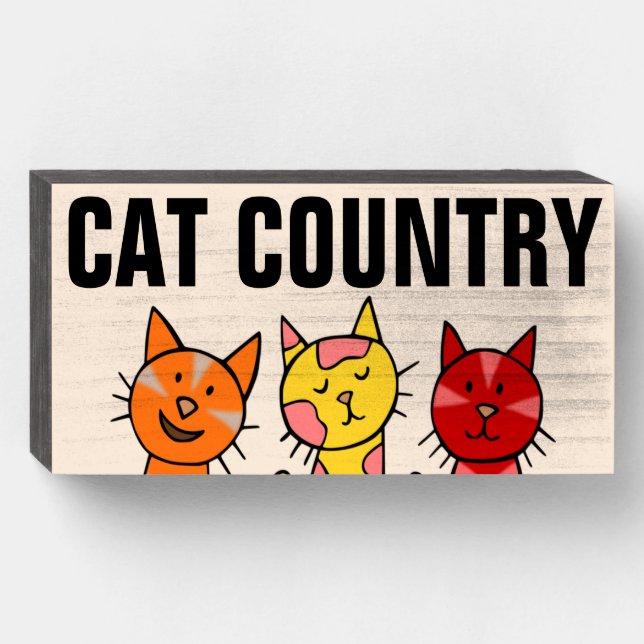 CAT COUNTRY WOOD SIGN (Front Horizontal)