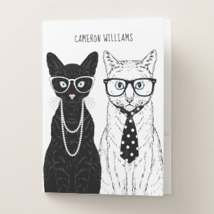 Cat Couple Add Your Name Pocket Folder
