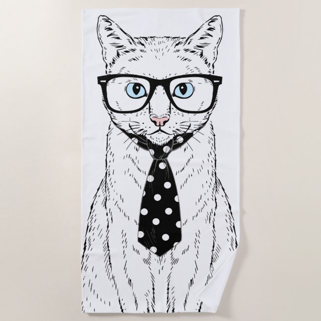 Cat Couple Beach Towel (Front)