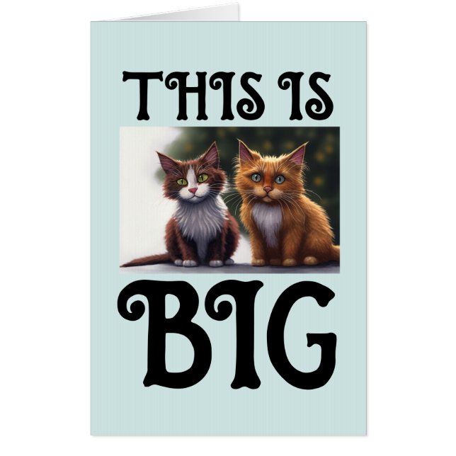 CAT COUPLE BIGGEST WEDDING  CONGRATULATIONS CARD (Front)