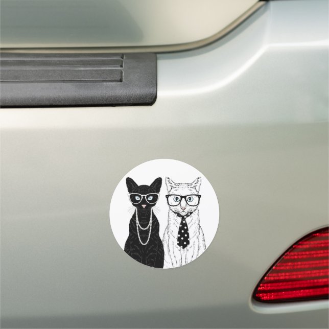 Cat Couple Car Magnet (In Situ)