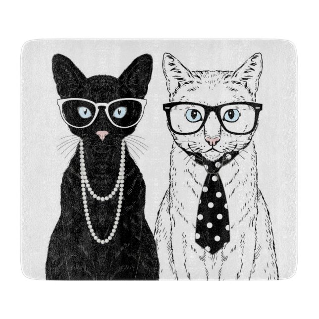 Cat Couple Cutting Board (Front)