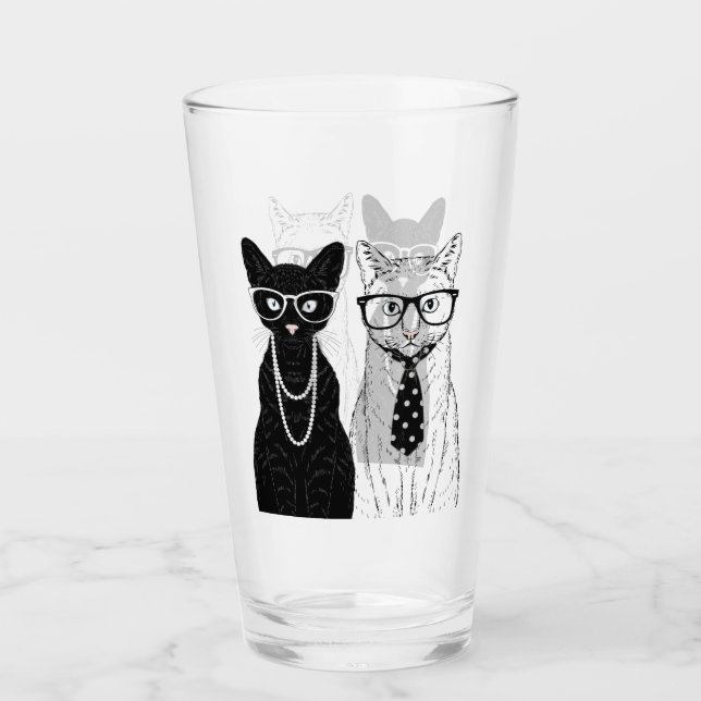 Cat Couple Glass (Front)