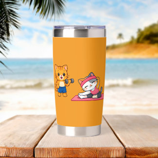Cat Couple Gym Insulated Tumbler