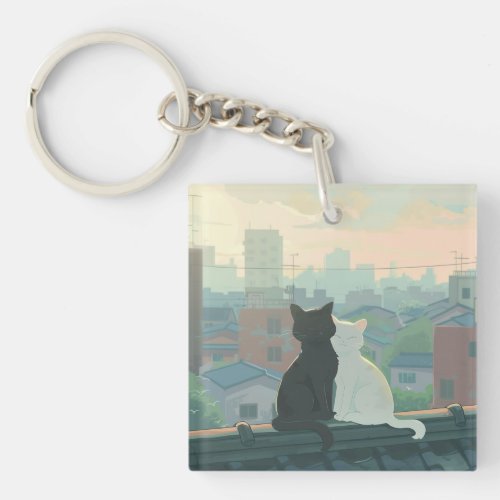 Cat Couple Keychain