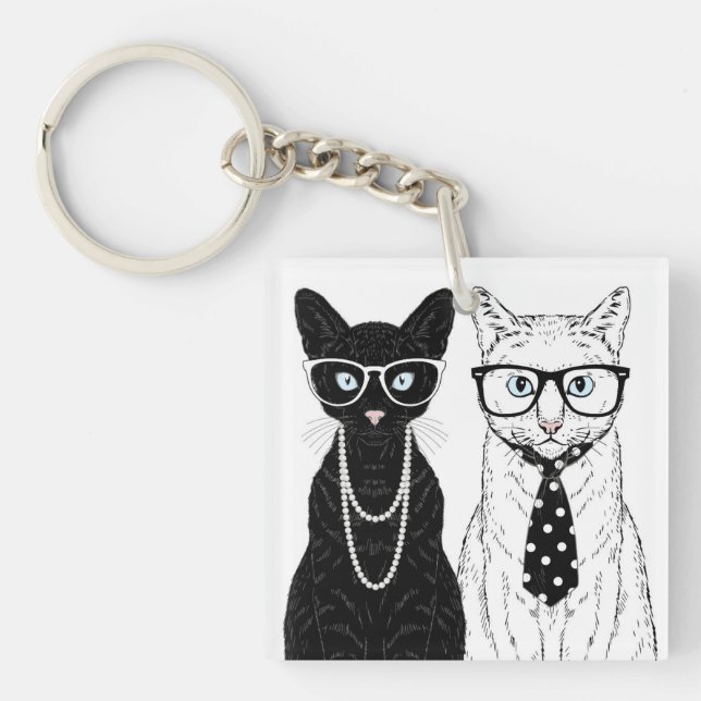 Cat Couple Keychain (Front)