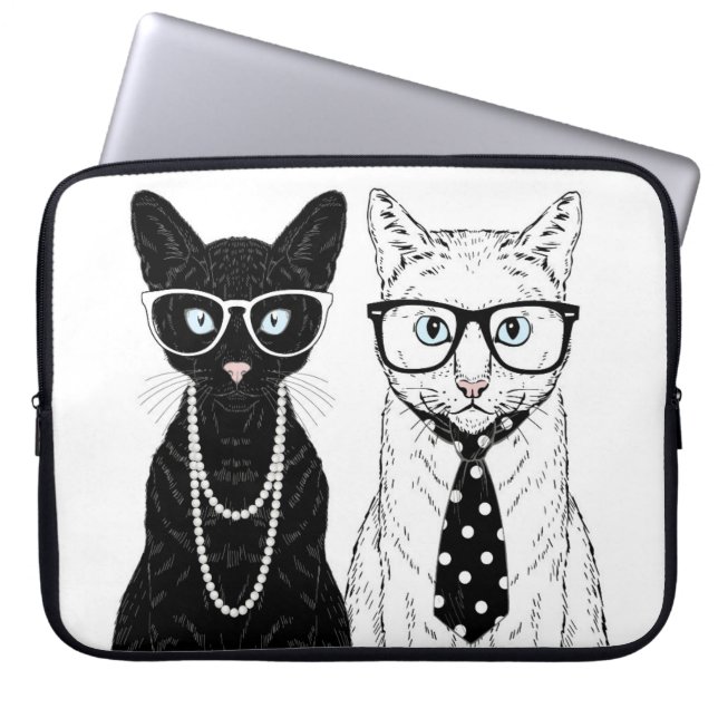 Cat Couple Laptop Sleeve (Front)